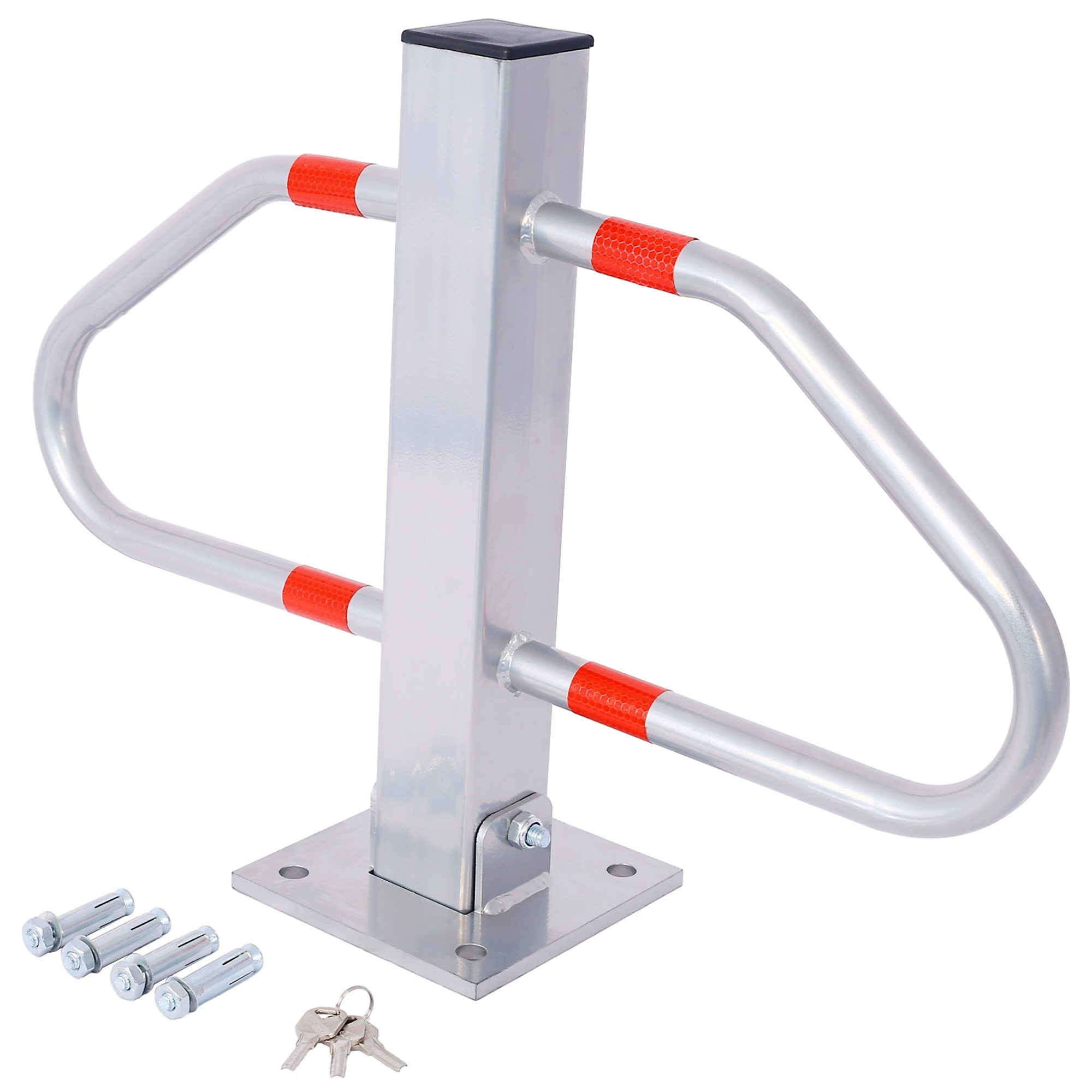 BlackTeck Garage Laser Park Assist Parking Bollard — Gray, Lockable, Model# N2-65404